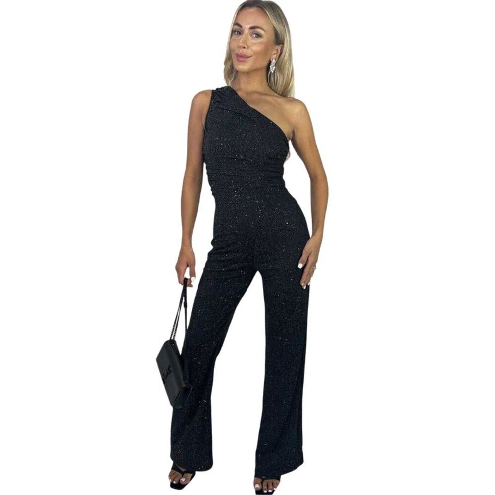 AX Paris Womens/Ladies Sparkle One Jumpsuit / Black